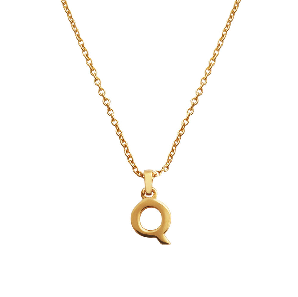 Culturesse 24K Gold Filled Initial Q Pendant Necklace