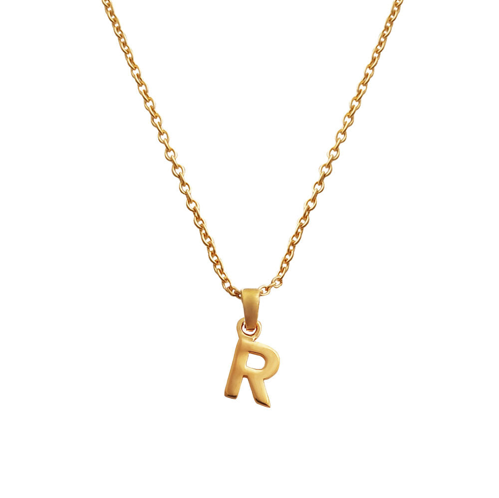 Culturesse 24K Gold Filled Initial R Pendant Necklace