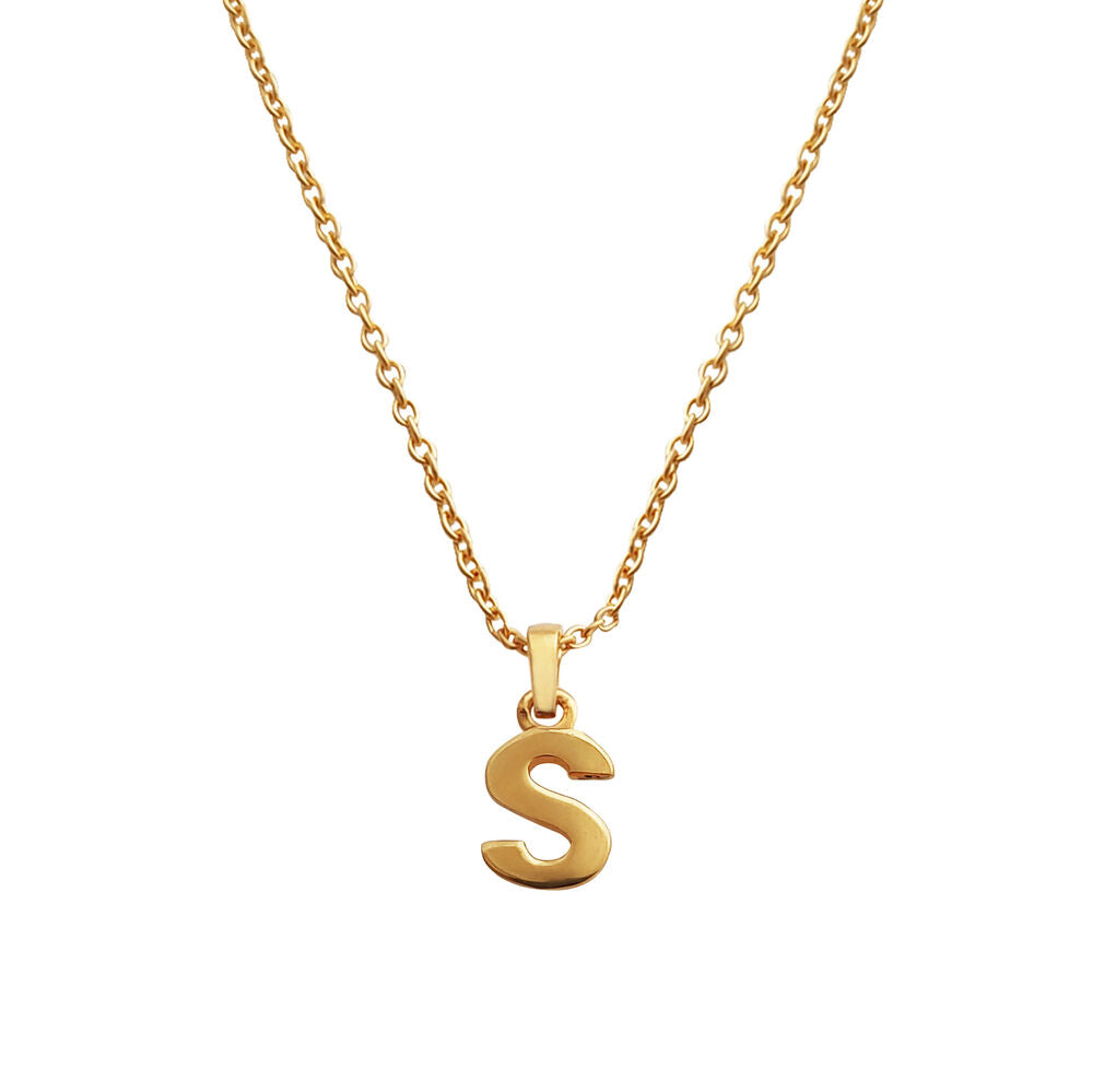 Culturesse 24K Gold Filled Initial S Pendant Necklace