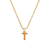 Culturesse 24K Gold Filled Initial T Pendant Necklace
