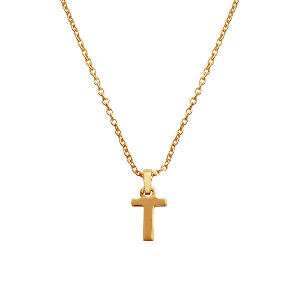 Culturesse 24K Gold Filled Initial T Pendant Necklace