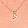 Culturesse 24K Gold Filled Initial U Pendant Necklace