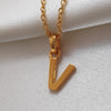 Culturesse 24K Gold Filled Initial V Pendant Necklace