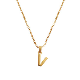 Culturesse 24K Gold Filled Initial V Pendant Necklace