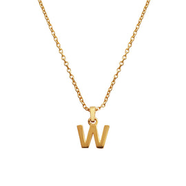 Culturesse 24K Gold Filled Initial W Pendant Necklace