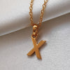 Culturesse 24K Gold Filled Initial X Pendant Necklace