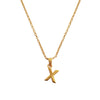 Culturesse 24K Gold Filled Initial X Pendant Necklace