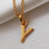 Culturesse 24K Gold Filled Initial Y Pendant Necklace