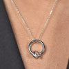 Culturesse Manon Artsy Solid Knot Pendant Necklace (Silver)