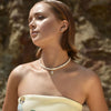Culturesse Anemone Moonstone Pendant Pearl Necklace