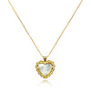 Culturesse Charme Mother of Pearl Heart Pendant Necklace (Gold Vermeil)