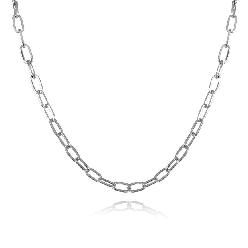 Culturesse Elvrie Classic Oval Chain Necklace (Silver)