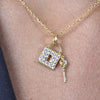 Culturesse Key To My Heart Diamante Padlock Necklace