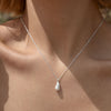 Culturesse Louna Artisan Textured Drop Pendant Necklace (Silver)