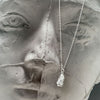 Culturesse Louna Artisan Textured Drop Pendant Necklace (Silver)
