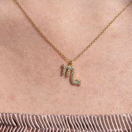Culturesse Scorpio Diamante Pendant Necklace (Gold)