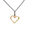 Culturesse Mason Sculptured Heart Pendant Necklace (Gold)