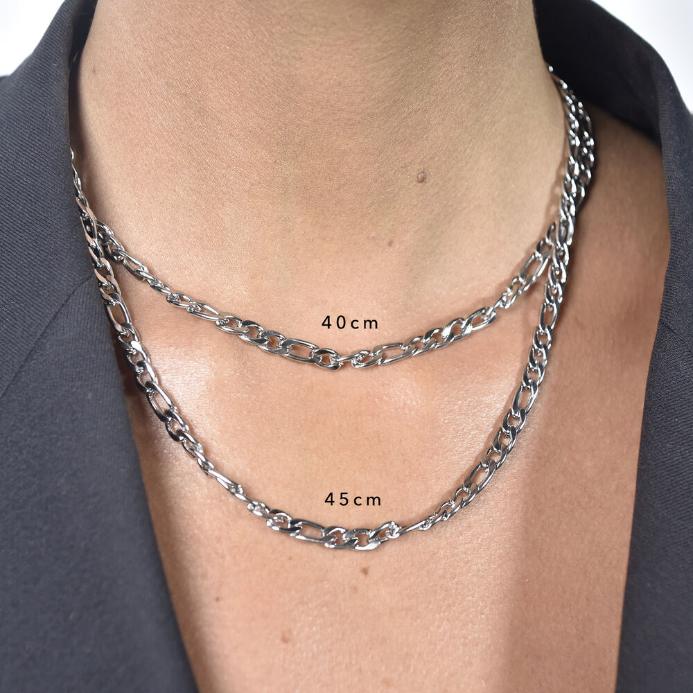 Culturesse Billie Silver Link Chain Necklace (40cm)