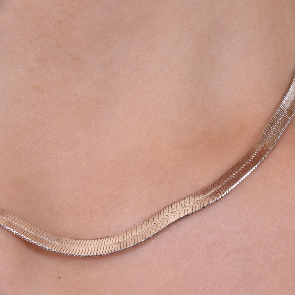 Culturesse Sterlyn Snake Chain Necklace (Solid Sterling Silver)