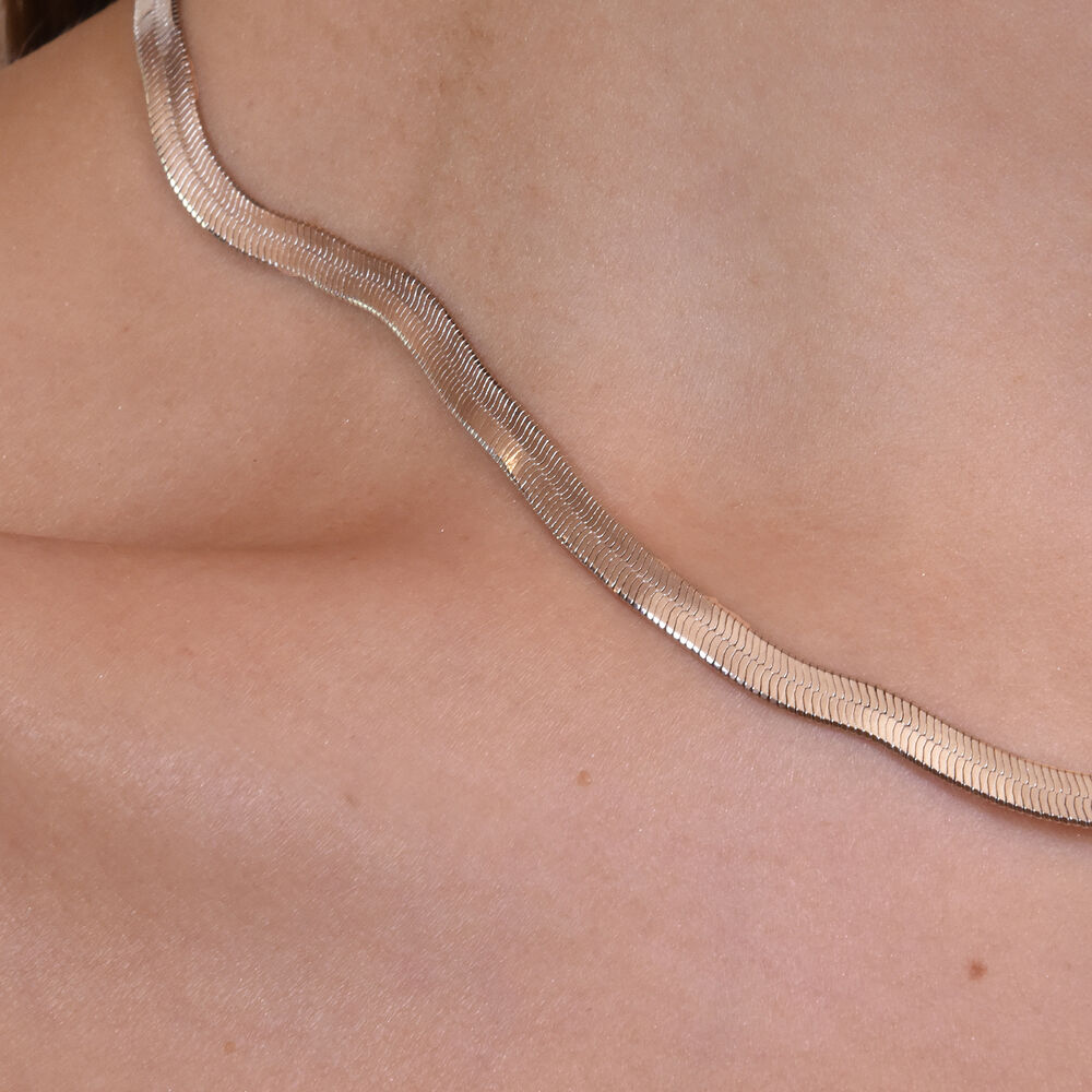 Culturesse Sterlyn Snake Chain Necklace (Solid Sterling Silver)