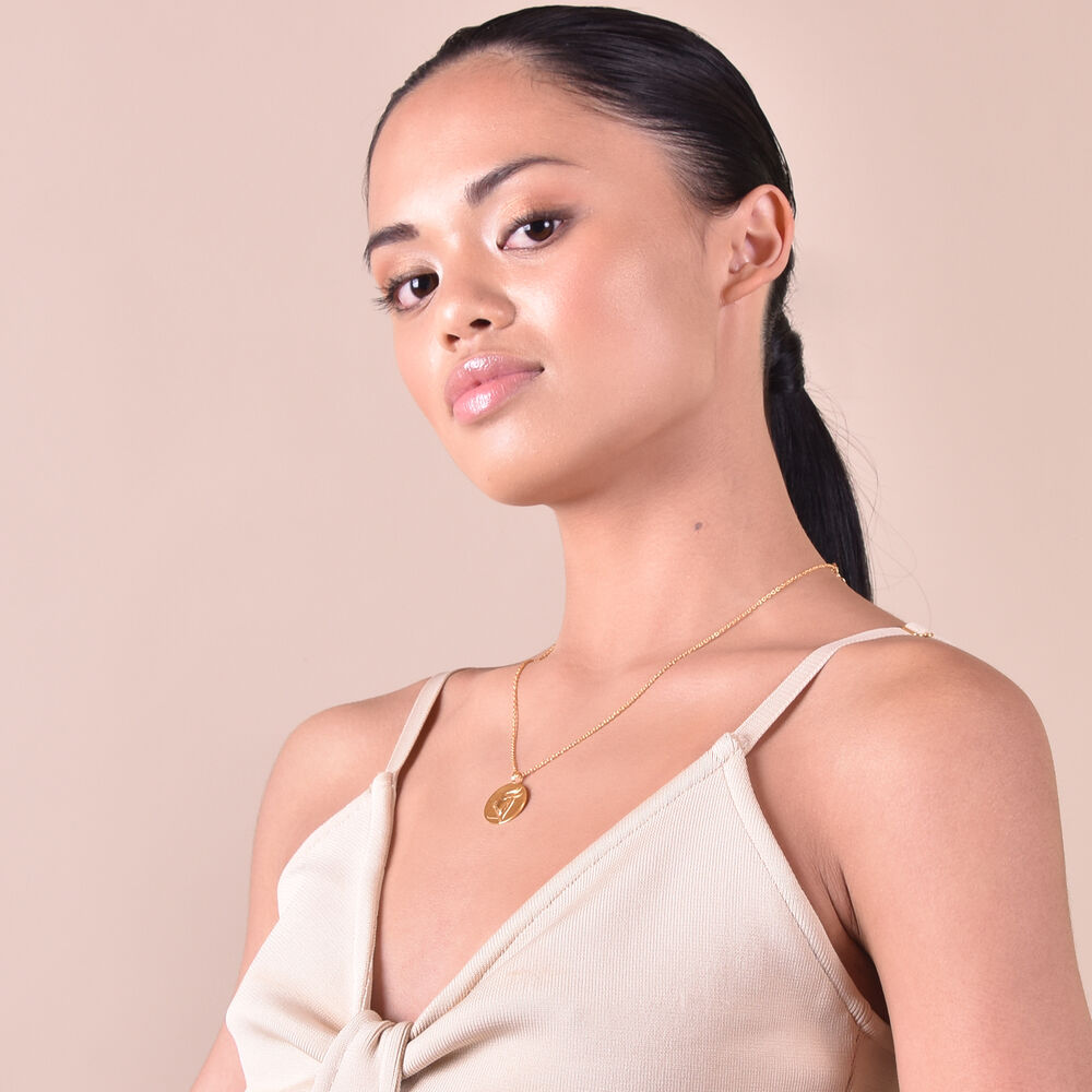 Culturesse She Is Taurus Artisan 24K Gold Zodiac Pendant Necklace