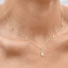 Culturesse Brita Dainty Teardrop Diamante Necklace (Gold)