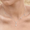 Culturesse Brita Dainty Teardrop Diamante Necklace (Silver)