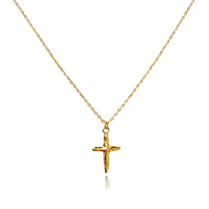 Culturesse Faith Textured Cross Pendant Necklace (Gold)