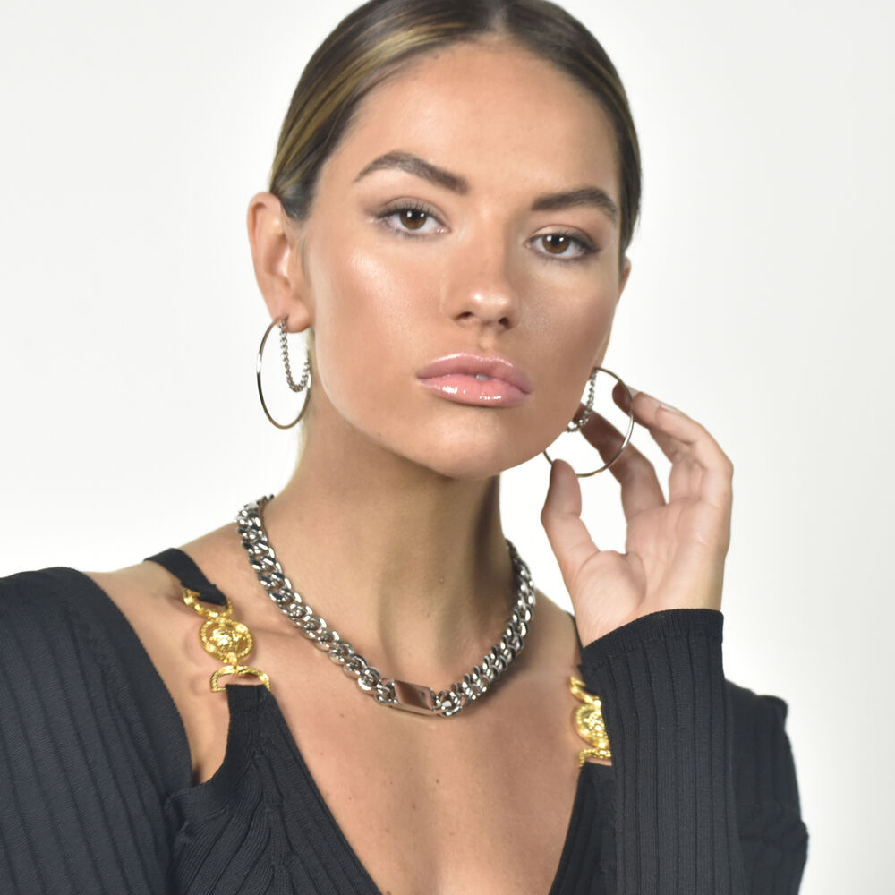 Culturesse Amabel Modern Muse Gold Chain Necklace (Silver)