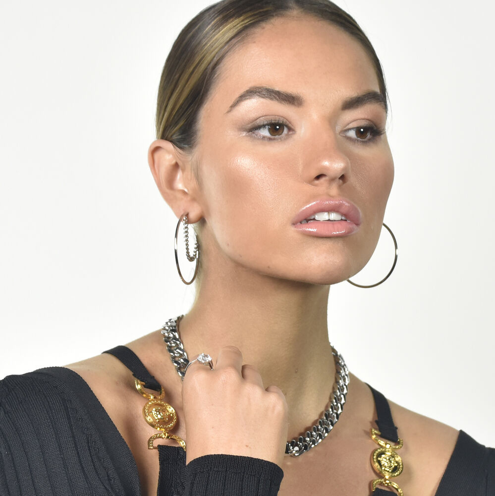 Culturesse Amabel Modern Muse Gold Chain Necklace (Silver)