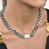 Culturesse Amabel Modern Muse Gold Chain Necklace (Silver)