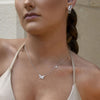 Culturesse Blythe Twin Butterfly Pendant Necklace (Silver)