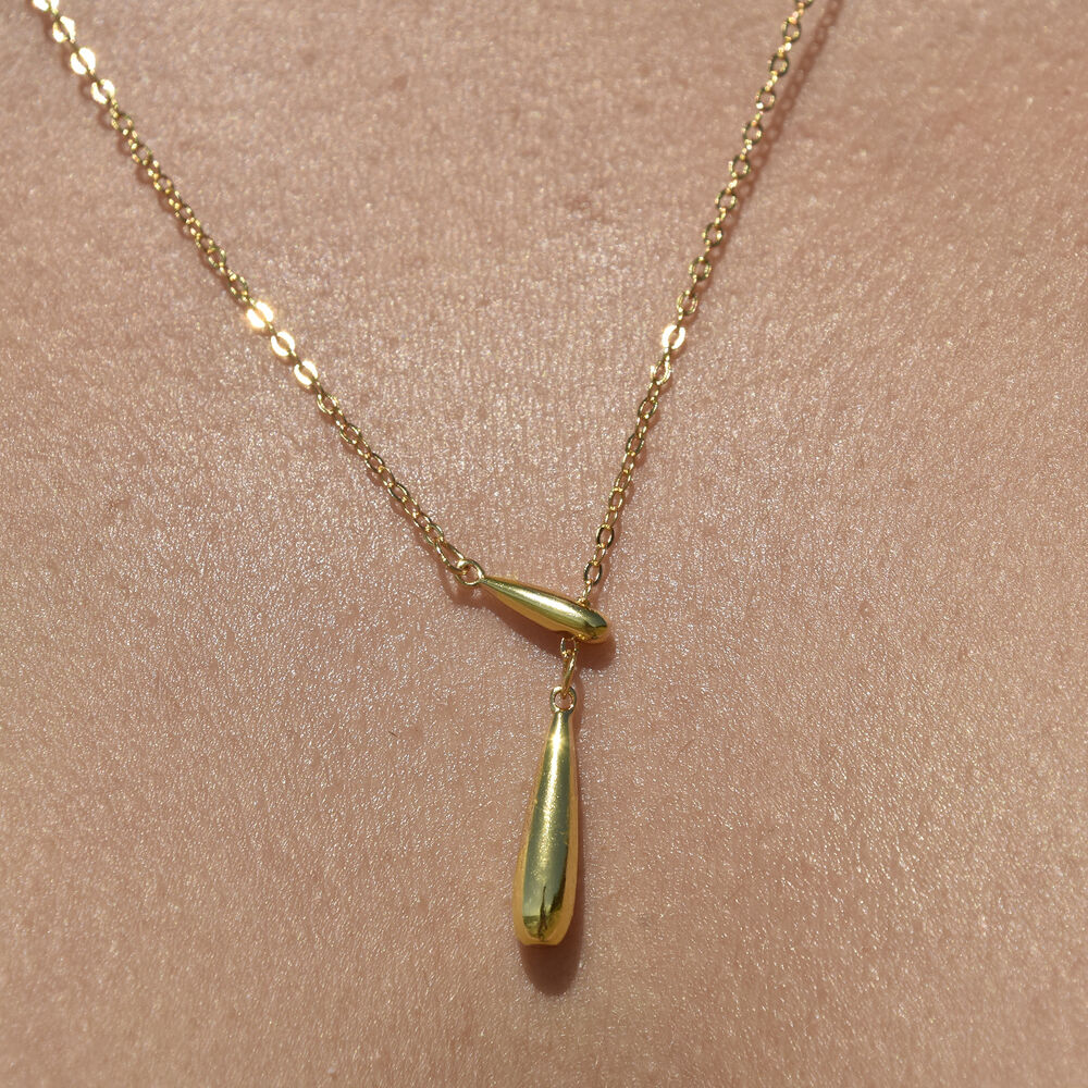 Culturesse Priscilla Modern Fine Drop Necklace (Gold)