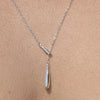 Culturesse Priscilla Modern Fine Drop Necklace (Silver)