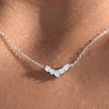 Culturesse Csilla Diamante V-Pendant Necklace (Silver)