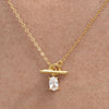 Culturesse Bjarne Zircon Toggle Pendant Necklace (Gold)