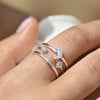 Culturesse Seraphine Celestial Tri-line Open Ring (Silver)
