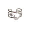 Culturesse Seraphine Celestial Tri-line Open Ring (Silver)