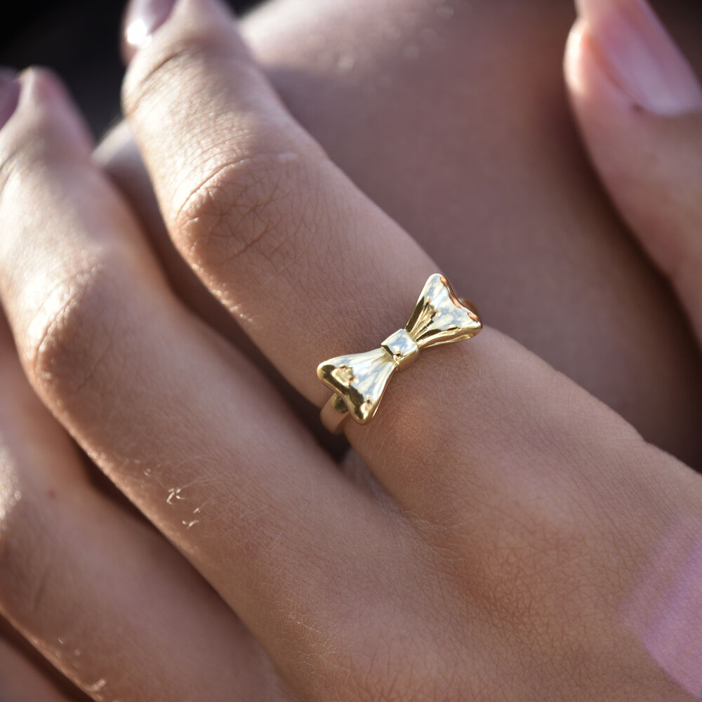 Culturesse Elvie Artisan Bow Open Ring (Gold Vermeil)