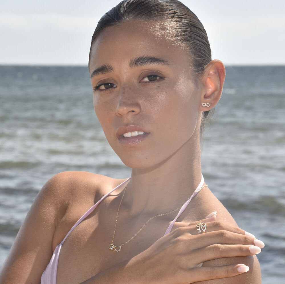 Culturesse Una Artisan Evil Eye Open Ring (Gold)