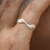 Culturesse Isaline Textured Wavy Open Ring (Silver)