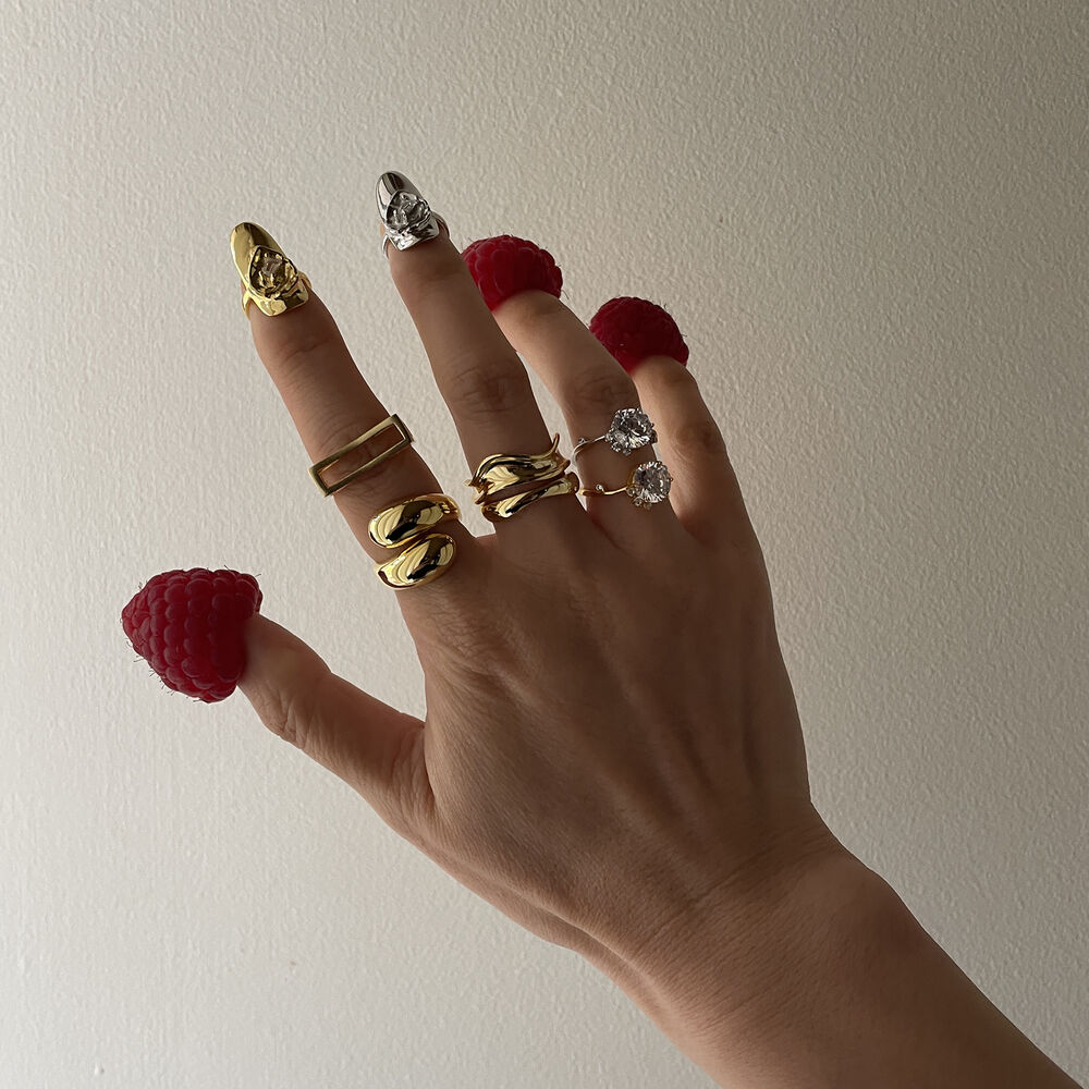 Culturesse Thelma Arsty Nail Open Ring (Silver)