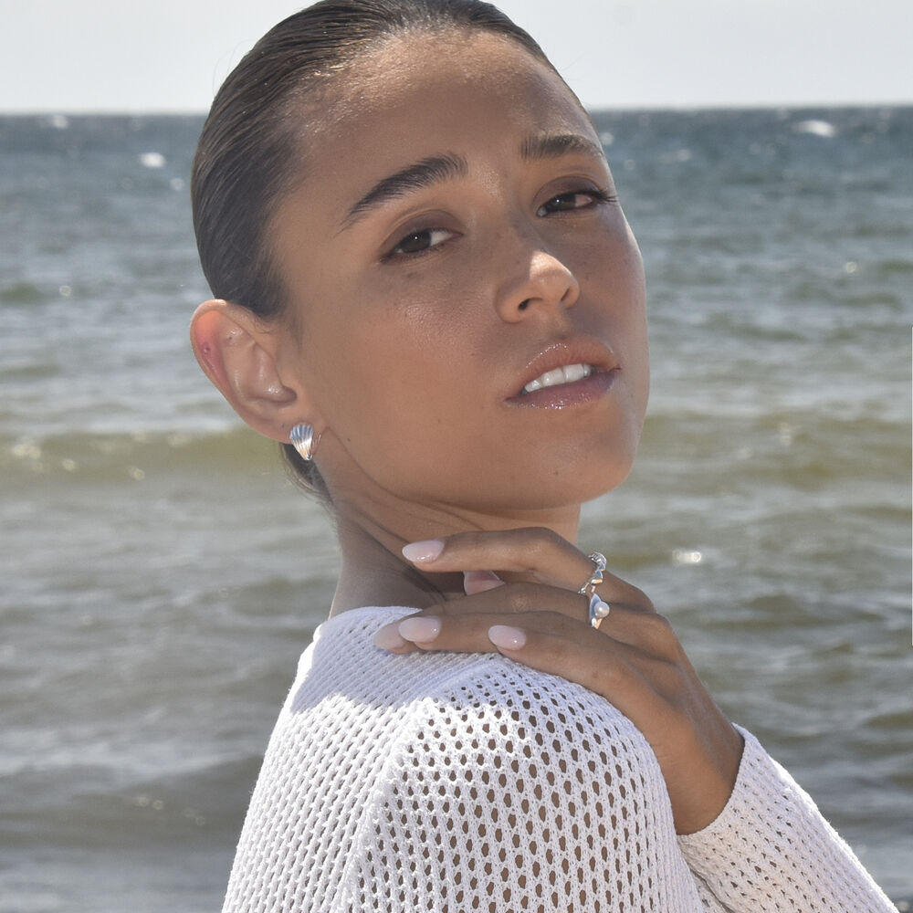 Culturesse Adalene Simplicity Pearl Open Ring (Silver)