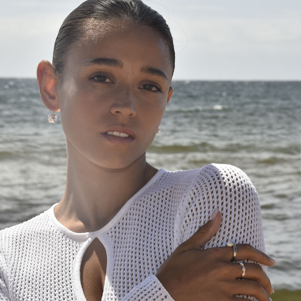 Culturesse Artemi Artisan Pearl Drop Open Ring