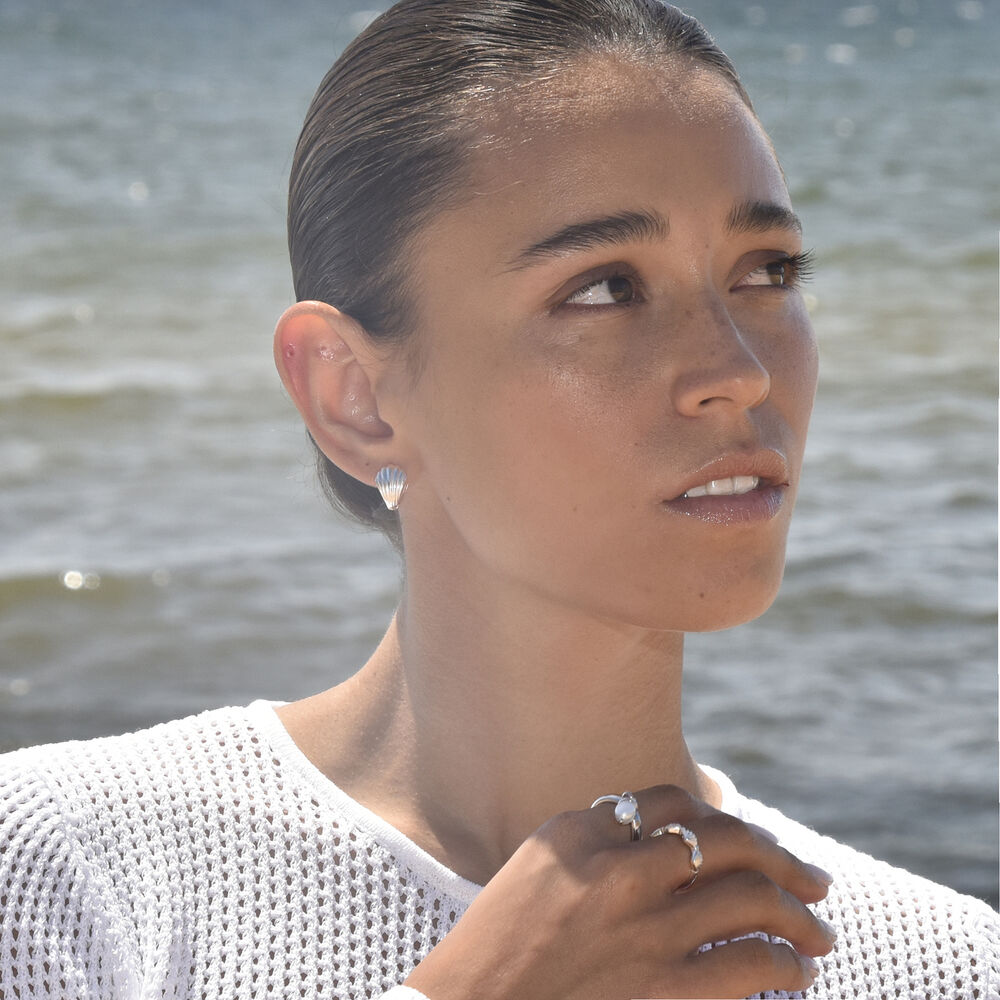 Culturesse Artemi Artisan Pearl Drop Open Ring