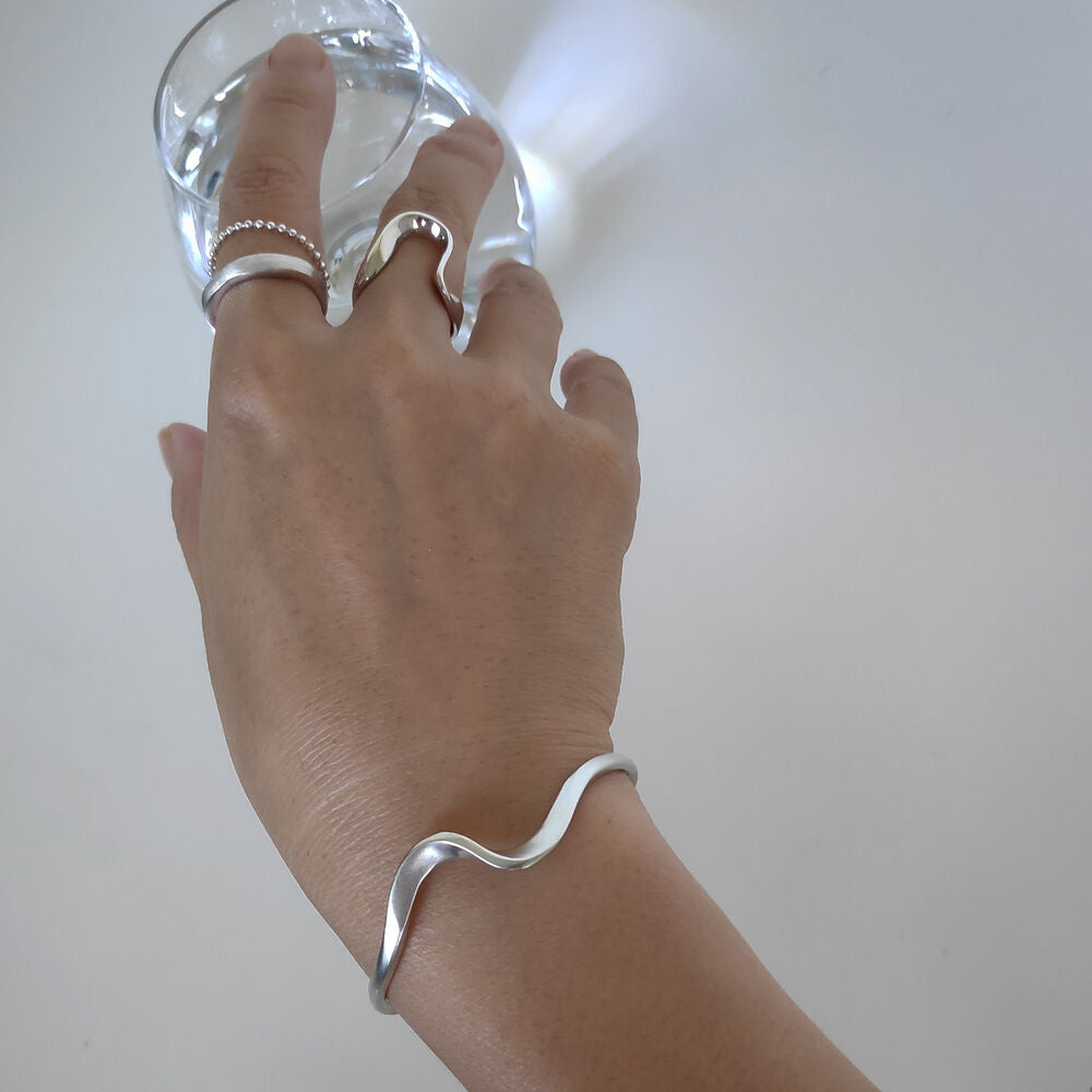 Culturesse Calla Artisan Silver Layering Open Ring