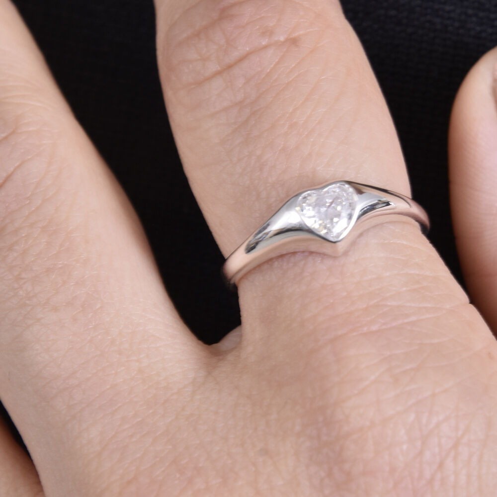 Culturesse Angelica Silver Heart Open Ring