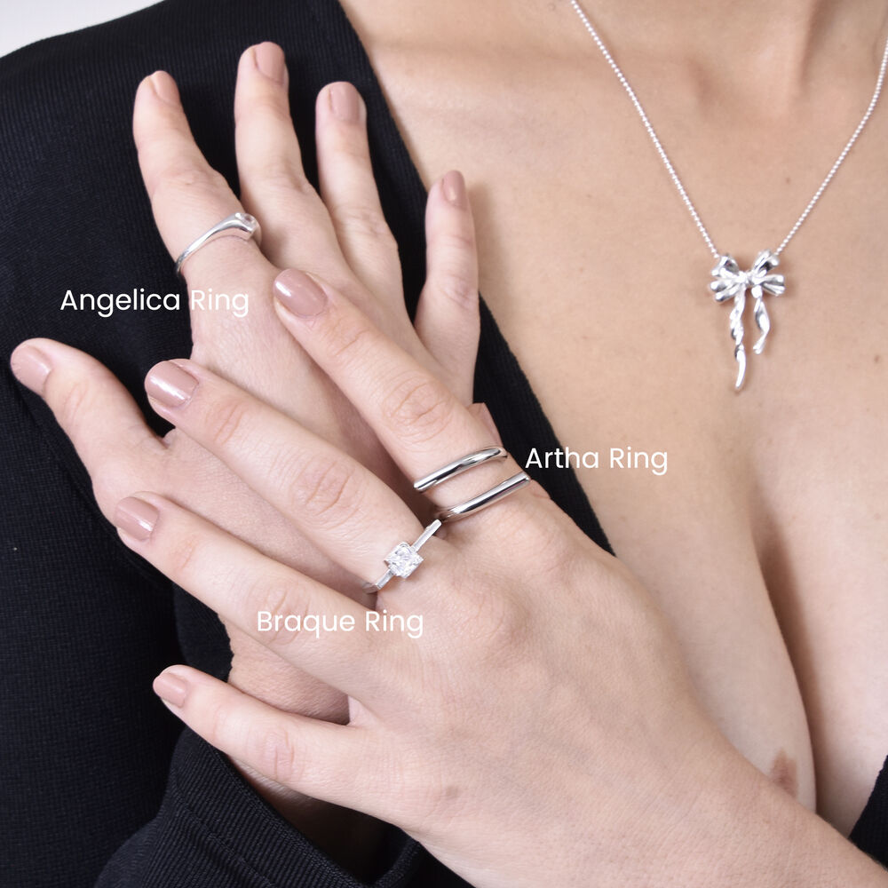 Culturesse Angelica Silver Heart Open Ring
