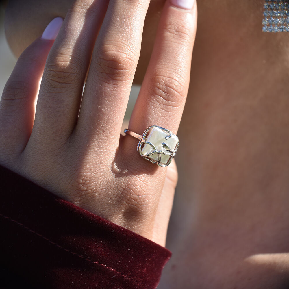 Culturesse Esabell Artisan Pearl Open Ring