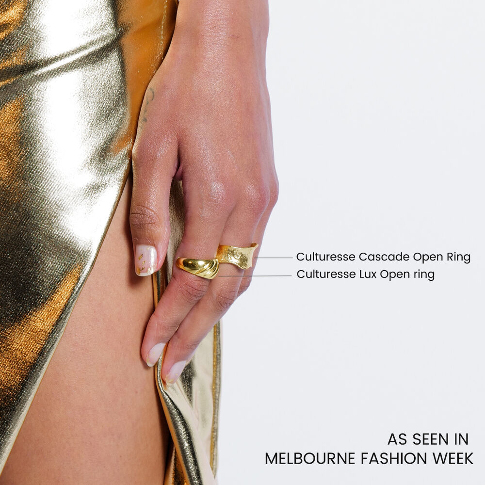 Culturesse Cascade Gold Vermeil Textured Open Ring